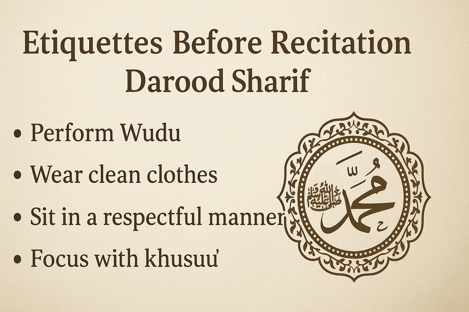 Etiquettes Before Recitation Darood Sharif