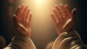 Muslim man making Dua after prayer